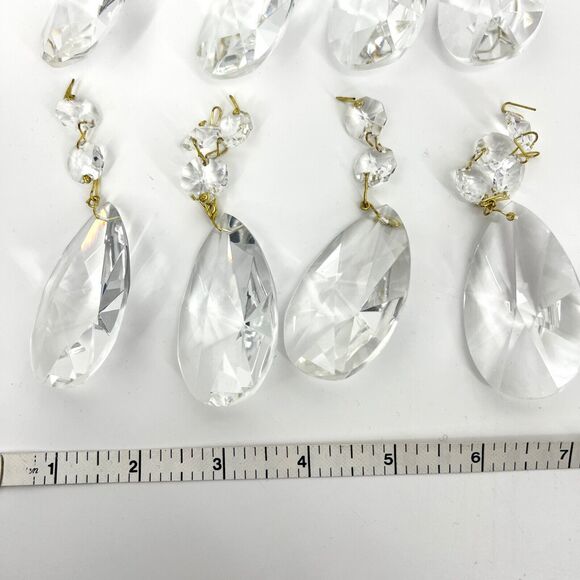 Vintage Authentic Czech Crystal Teardrop Prism + Octagon Chandelier Replacement - Picture 3 of 5